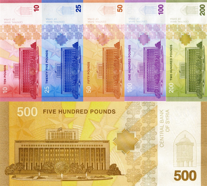 PN119-PN124 Syria - 10-500 Pounds (2025-6 Notes)